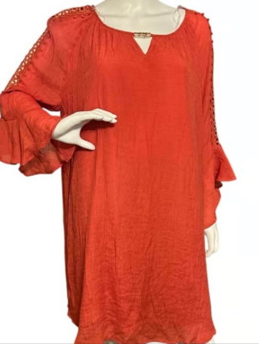 Indigo Rose Lacey Sleeve Boho Dress Size 2X